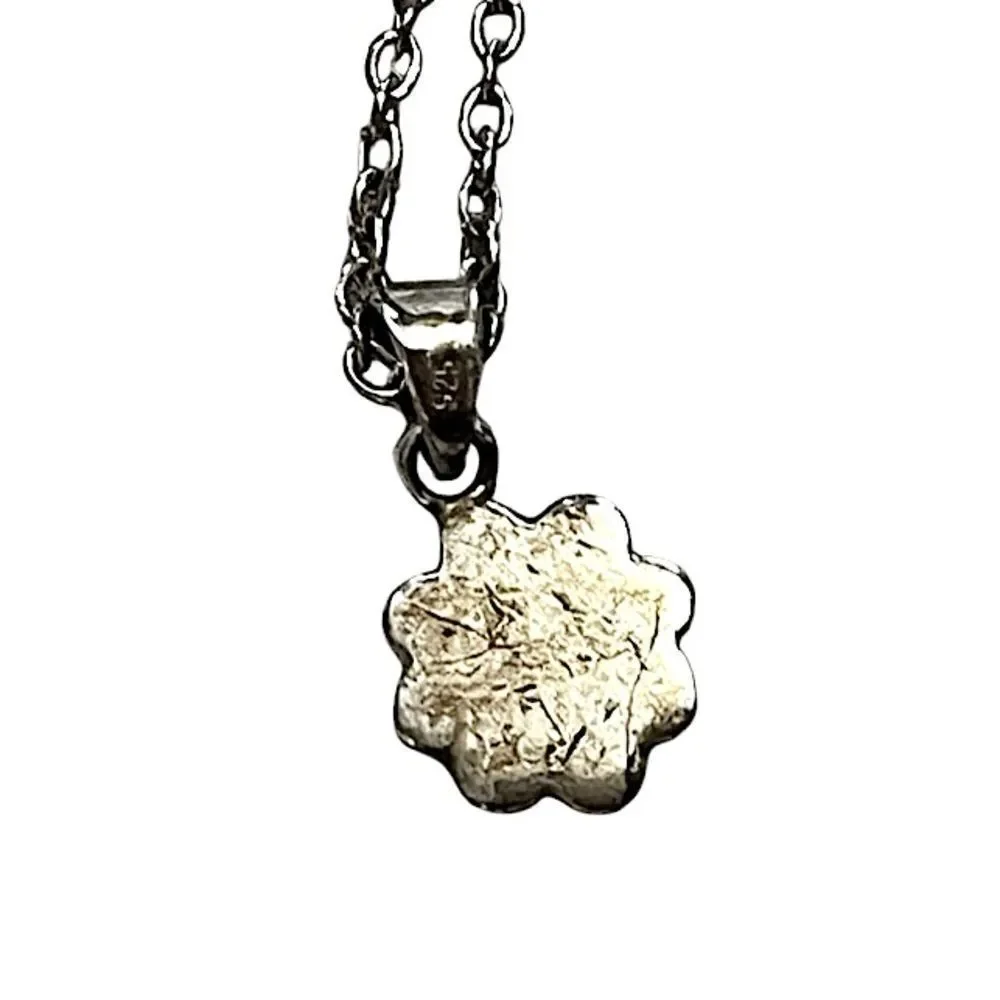 2 Sterling Silver Children’s Necklaces - Cross & Colorful Flower Pendants